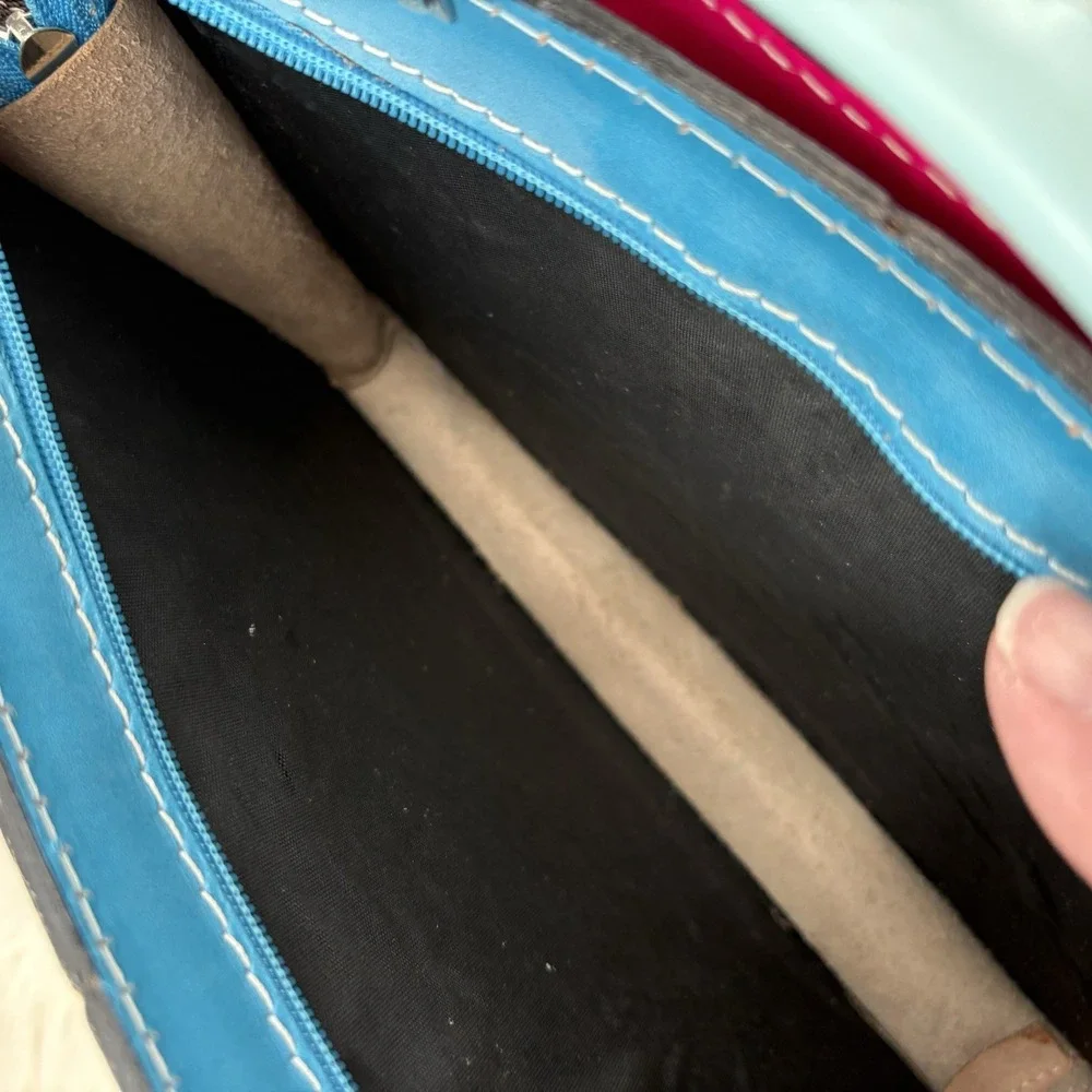 Vintage Vera Pelle purse Multi Color Block Retro